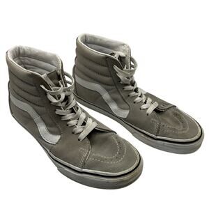 Vans Sk8 High-Top Sneakers Gray White Skate Shoes Men 6 Women 7.5